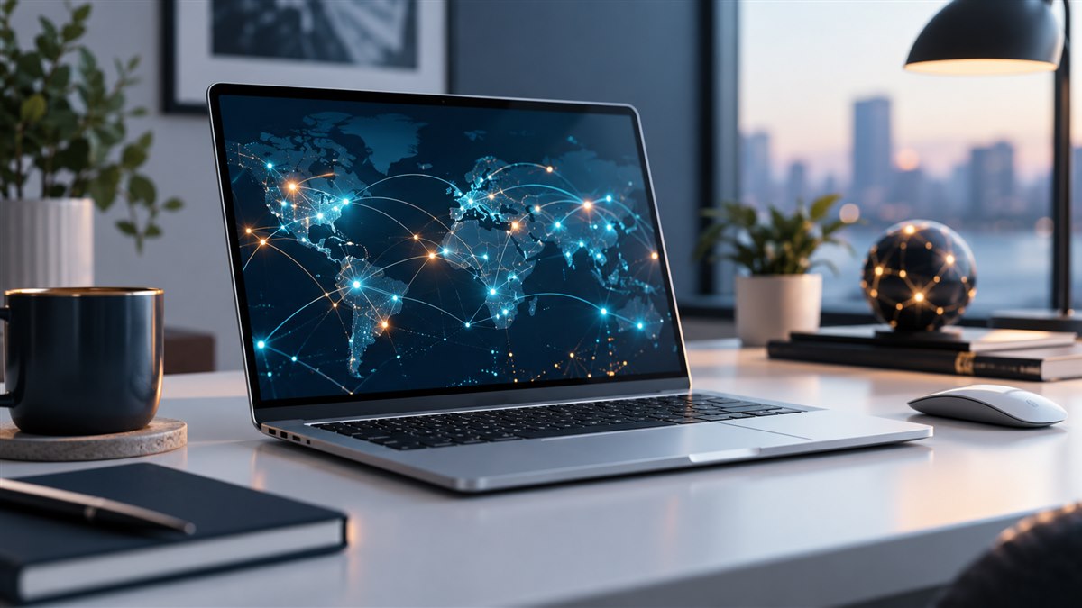 Mac 桌面工作环境中的客户端网络线路画面